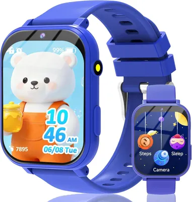 Produktbild von Kinder-Smartwatch für Jungen und Mädchen mit 18 Spielen, Kamera, Schrittzähler und Touchscreen