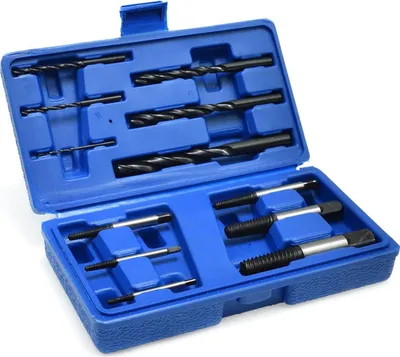 Immagine prodotto di Set estrattore di viti e bulloni danneggiati, kit bussole e punte HSS per la rimozione di bulloni e dadi a impatto, dadi spelati, 12 pezzi
