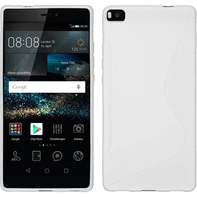 Produktbild von PhoneNatic Case kompatibel mit Huawei P8 - weiß Silikon Hülle S-Style + 2 Schutzfolien
