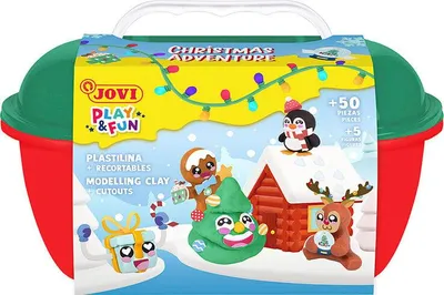 Obrázek produktu pro JOVI 77-2205 JOVI Modelliermasse Play & Fun Plastilina Christmas mehrfarbig