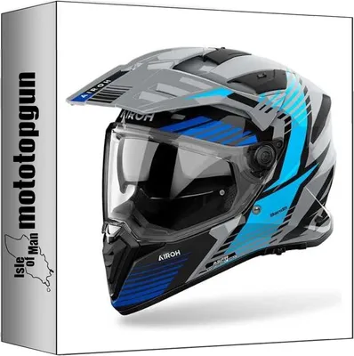 Immagine prodotto di Casco Airoh Bandit BAS18, modello dual-helm, colore blu lucido, taglia M