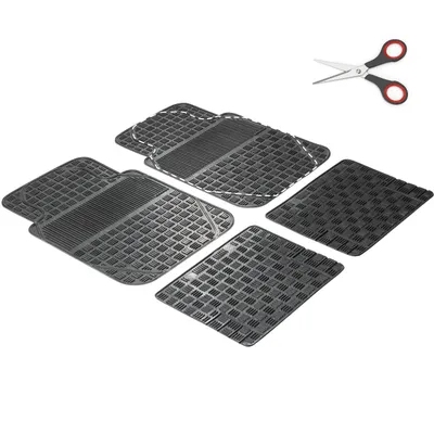 Produktbild von WALSER Universal Auto Gummimatten Set Magnus, Antirutschmatten 4-teilig, zuschneidbare Fußmatten für PKW