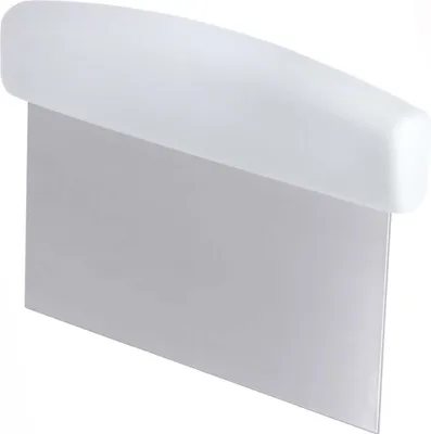 Imagen del producto de Raspador/espátula de acero inoxidable pulido mate, con mango de polipropileno blanco, de alta calidad