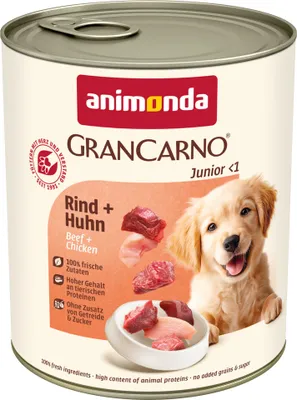 Produktbild von animonda GranCarno Junior Rind + Huhn, 6 x 800 g, Nassfutter für junge Hunde, ohne Getreide