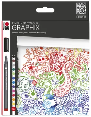 Immagine prodotto di Marabu Fineliner COLOUR GRAPHIX, "DOODLE SUPREME", 12er