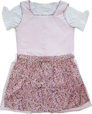 Produktbild von 3-tlg Kinder Dirndl Mädchendirndl Dirndlbluse Dirndlschürze Kleid Rosa, Größe:110