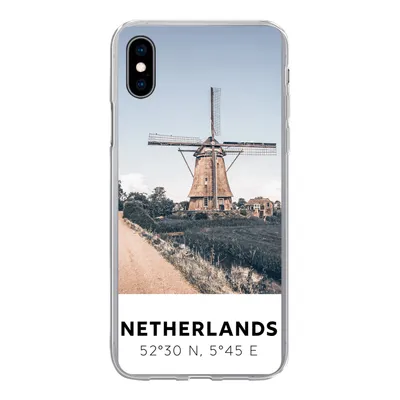 Produktbild von MuchoWow® Handyhülle Schutzhülle Hülle für iPhone Xs Niederlande - Mühle - Wiese Silikon Softcase Handy Hülle - Handytasche