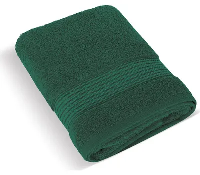 Imagen del producto de Toalla de rizo, 70x140 cm, con franjas, 450 gramos, color verde oscuro