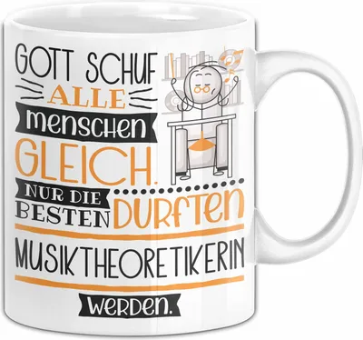 Produktbild von Musiktheoretikerin Geschenk Becher Tasse Gott Schuf Alle Menschen Gleich Nur Die Besten Durfeten Musiktheoretikerin Werden Geschenkidee Lustig (Weiß)