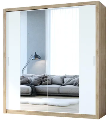 Produktbild von Schiebeschrank mit Spiegel VISTA 200 artisan eiche / weiß