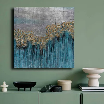 Image de Wallity, 7070GSC-009, Peinture décorative sur toile, Multicolore, 100 % PEINTURE, 70 x 70 cm