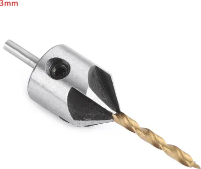 Image de Foret à tête fraisée pour menuiserie Outil d'alésage à queue ronde avec clé hexagonale (3mm)