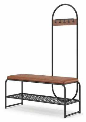 Productafbeelding van Garderobebank, metalen, met bankhaken en opbergruimte, modern design, met zitplaats