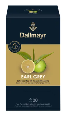 Produktbild von Dallmayr Aromatisierter Schwarzer Tee Earl Grey, 20 Pyramidenbeutel