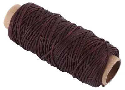 Platte Wachs-Faden 50 m, 1 mm, dunkelbraun für Lederarbeiten