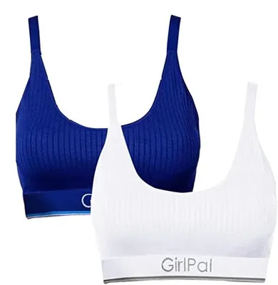 Produktbild von Weicher Sport-Bh Weiss Marineblau Girlpal R. S
