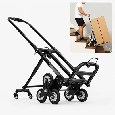Immagine prodotto di Carrello a scala per scale, carrello per salire le scale, carrello pieghevole per il trasporto, ideale per magazzini, acquisti e traslochi. Modello robusto (46 x 25,5 cm)