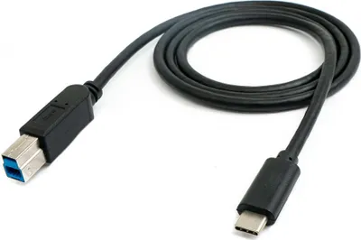 Produktbild von SYSTEM-S USB 3.1 Kabel 100 cm Typ C Stecker zu 3.0 Typ B Stecker in Schwarz
