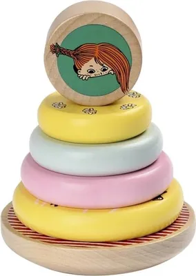 Produktbild von Kinderboeken Pippi Langstrumpf Holz-Stapelturm Spielzeug Klassiker