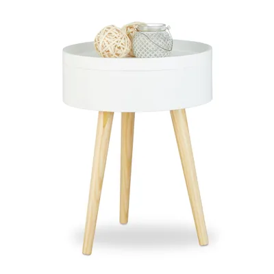 Obrázek produktu pro relaxdays 10020979_0 relaxdays Beistelltisch weiß rund