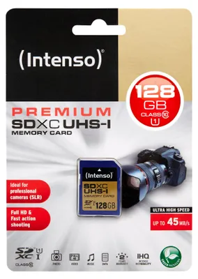 Productafbeelding van Intenso 128 GB SDXC-kaart, UHS-I, premium kwaliteit