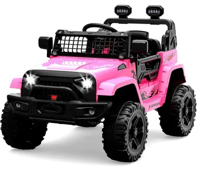 Immagine prodotto di Auto elettrica per bambini - Auto fuoristrada 12 V - Sospensioni - Luci a LED - Bluetooth - 2 velocità - 4 ruote - Rosa