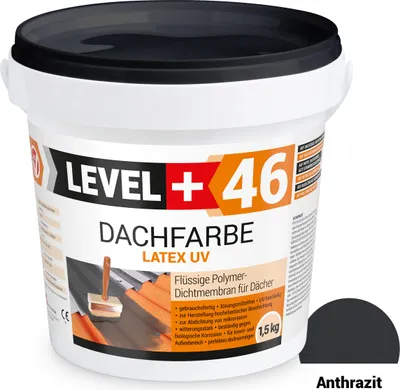 Produktbild von Dachfarbe elastische Sockelfarbe Dachlack UV-beständig Super Flex 1,5Kg Anthrazit LEVEL+ RM46