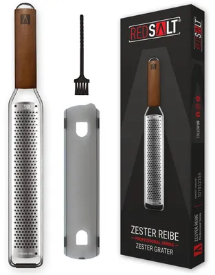 Zester-Raspel aus Edelstahl mit Walnussholzgriff, fein