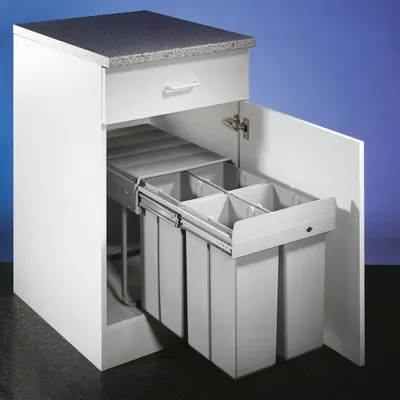 Zdjęcie produktu dla WESCO 757711-85 Wbudowany kosz na śmieciQuartett 40 DT, aluminiowo-szary
