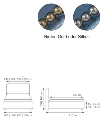 Produktbild von Boxspringbett Bett Hotel Luxus Betten Polster Ehe Doppelbett 140 160 180 x 200cm