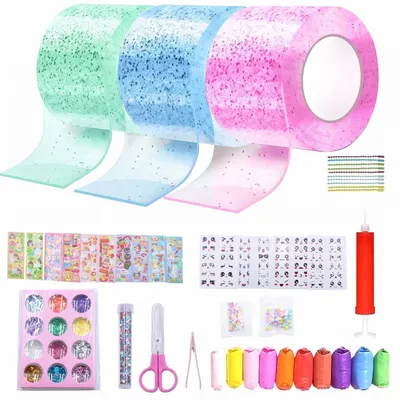 Image de Kit de création de bulles avec ruban adhésif élastique pour enfants - 57 pièces