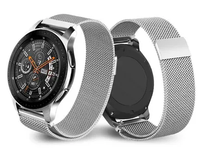 Produktbild von 20mm Armband für Samsung Galaxy Watch 7 6 5 4 40mm 44mm, uvm, Edelstahl Mesh Milanaise Ersatzarmband Magnetverschluss - Silber
