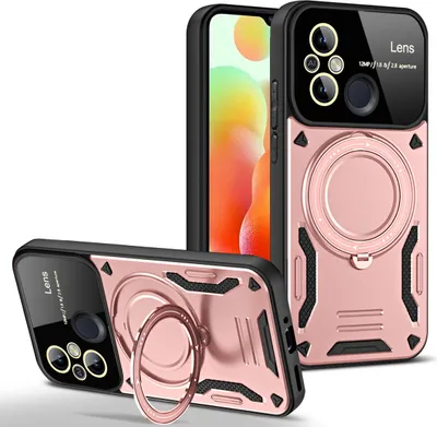 Produktbild von Rüstung Handyhülle für Xiaomi Redmi 12C Dual-Layer Ringhalter Ständer Hülle Roségold