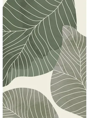 Image de Tableau sur toile feuilles vertes 45x65 cm, Tableau mural moderne pour décoration intérieure