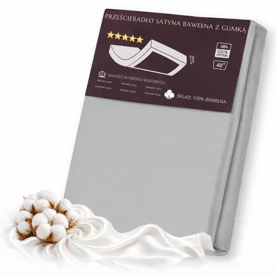 Produktbild von TEXTOM Mako-Satin Spannbettlaken 100% Baumwolle 90x200 cm Grau für Matratzen bis 25 cm Steghöhe