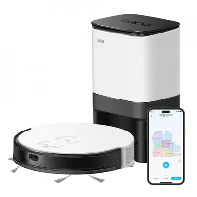 Zdjęcie produktu dla TP-Link Tapo RV20 Mop Plus, Worek na kurz, Czarny, Biały, Okrągły, Worek na kurz, 4 l, Ładowanie, Purification