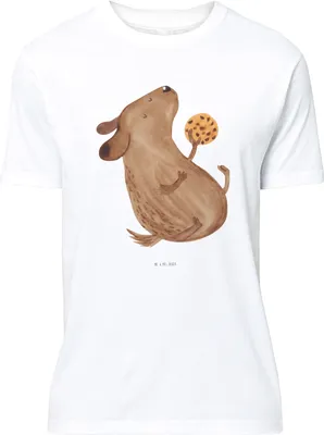 Produktbild von Mr. & Mrs. Panda Tshirt Hund Keks - Weiß - Geschenk, Leckerli, Hundeleckerli, Statementshirt, T-Shirt, oberteil, V-Ausschnitt, Hungrig, Sprüche, glücklich, S