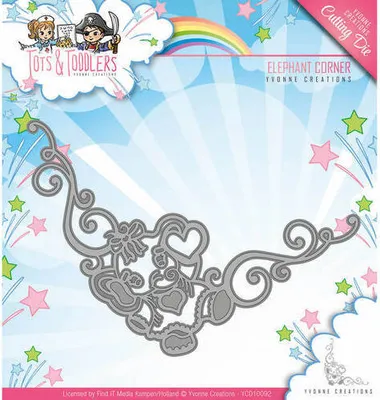 Produktbild von Stanzschablone - Yvonne Creations - Tots and Toddlers - Babyelephanten Ecke