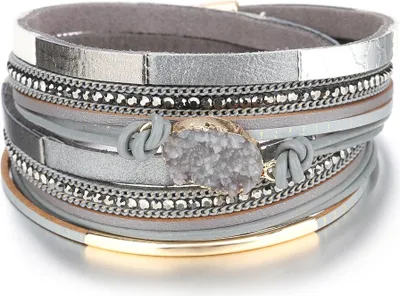 Produktbild von HE-18802 Damenarmband in Grau mit Magnetverschluss KP18802