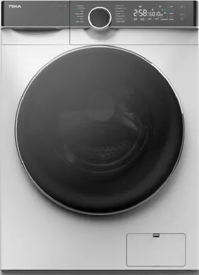 Imagen del producto de Teka WDK 81050 WH, Carga frontal, De pie, Blanco, Apertura a la izquierda, Panel negro, Controles tipo botón, Giratorios