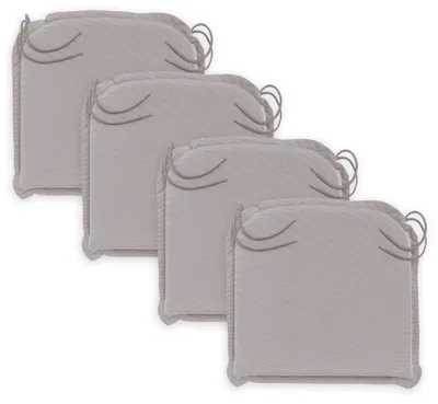Outdoor-Sitzkissen 4er-Set, taupe, 44x47x6 cm, abnehmbarer Bezug