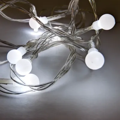Obrázek produktu pro LED světelný řetěz na baterie, ledově bílá, 10 diod, 2,1 m