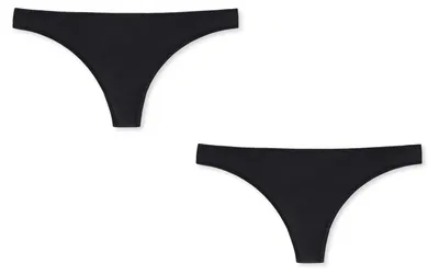 Produktbild von SCHIESSER 2er Pack Damen String - schwarz - Größe 42