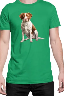 Immagine prodotto di Maglietta da uomo Dogs Breeds Brittany Dog Breed 006, Man L , Vert