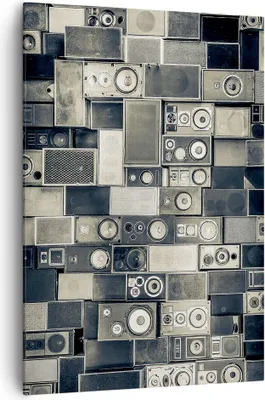 Produktbild von Bild auf Leinwand - Leinwandbild - Einteilig - Abstraktion Lautsprecher Grafik - 70x100cm - Wand Bild - Wandbilder - Leinwanddruck - Wanddekoration - Leinwand bilder - Wandbild - PA70x100-4163