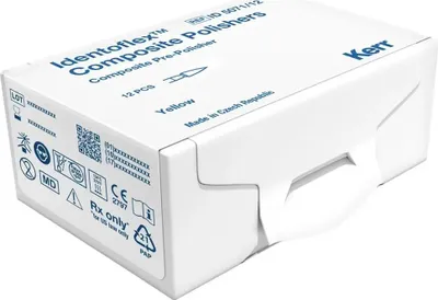 Imagen del producto de Kerr Identoflex™: Compuesto, paquete de 12 unidades, color amarillo, código RA, forma minipoint, tamaño pequeño, 7,7 mm, diámetro 3,5 mm