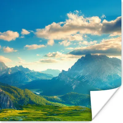 Produktbild von MuchoWow® Poster Alpen - Sonne - Natur 100x100 cm - Babyzimmer