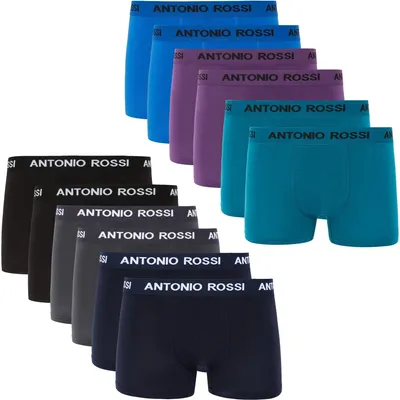 Produktbild von ANTONIO ROSSI 12er-Pack Boxershorts Herren Baumwolle, Stretch-Bund