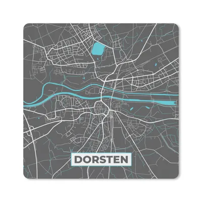 Obrázek produktu pro Podložka pod myš - Německo - Modrá - Dorsten - Mapa města - Mapa - Plánek mapy - 20x20cm - Podložka pod myš