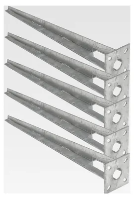 Produktbild von Bodenhülsen Set 5 Stück Ø 34 mm – 50 cm Einschlaghülsen mit Kopfplatte 10x10 cm, feuerverzinkt – Zaunpfosten für Maschendraht- und Schweißgitterzaun, Montage ohne Beton